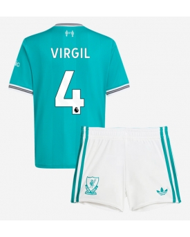 Billige Fotballdrakt Liverpool Virgil van Dijk #4 Replika Tredjedraktsett Barn 2025-26 Kortermet (med bukser)